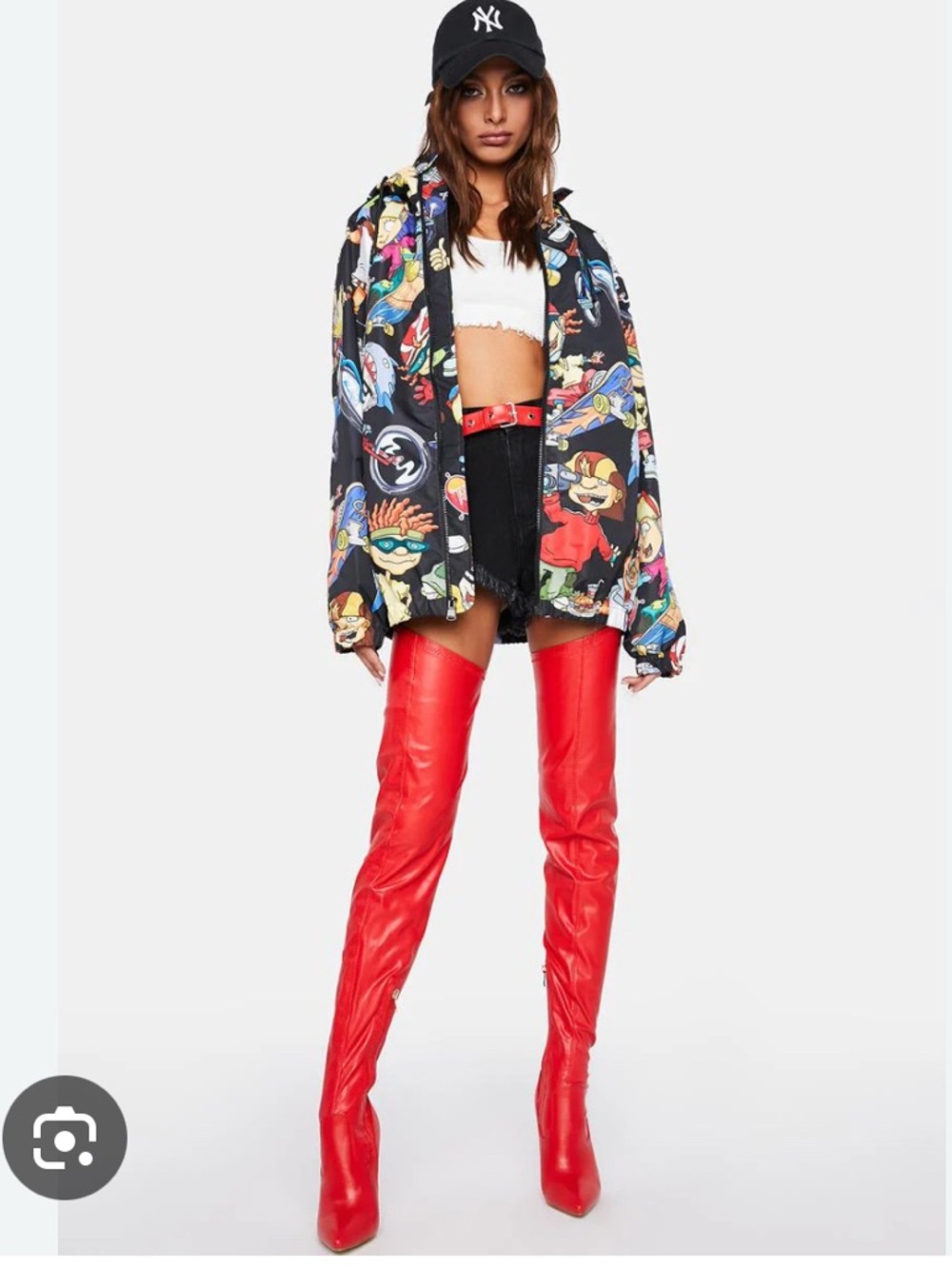 Nickelodeon x Members only Cartoon Character Hooded jacket Multicolor Print